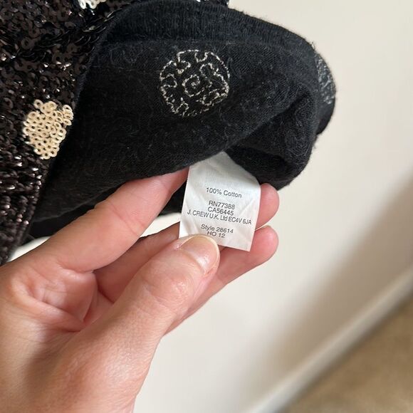 J. Crew Polka-Dot Sequin Short-Sleeve Top XS - Picture 5 of 5